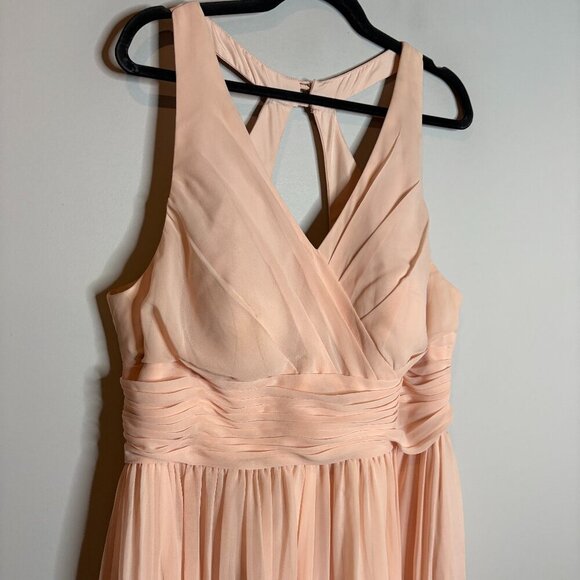 Azazie sleeveless maxi bridesmaid dress in Pearl Pink - Picture 2 of 5